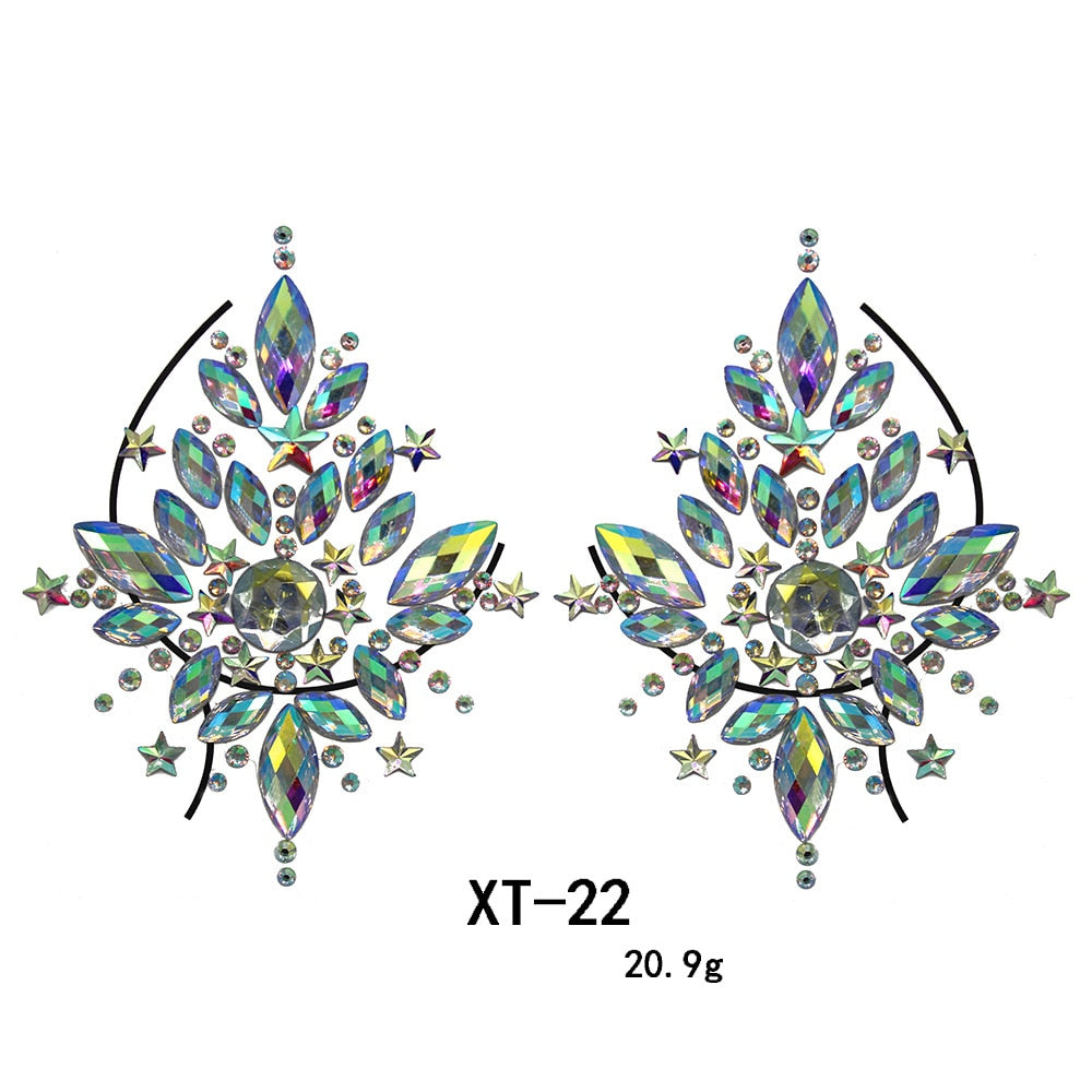 Party Ta-Tahs Chest Crystal Resin Stickers