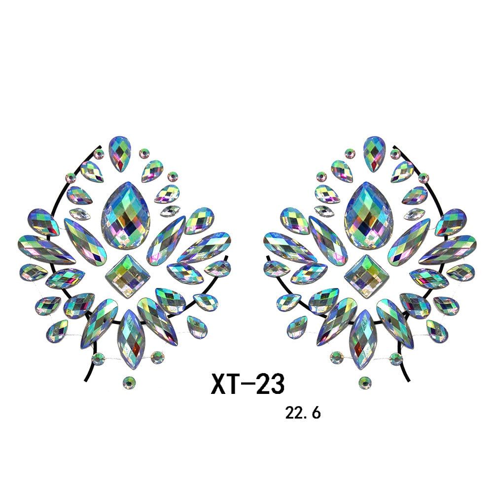 Party Ta-Tahs Chest Crystal Resin Stickers