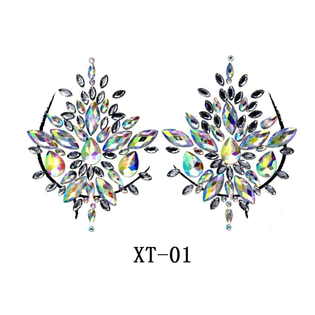 Party Ta-Tahs Chest Crystal Resin Stickers
