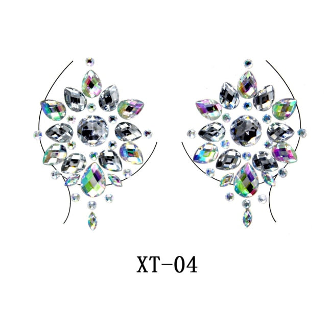 Party Ta-Tahs Chest Crystal Resin Stickers