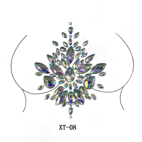 Party Ta-Tahs Chest Crystal Resin Stickers