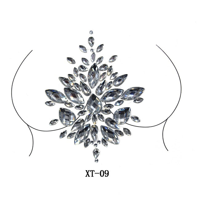 Party Ta-Tahs Chest Crystal Resin Stickers