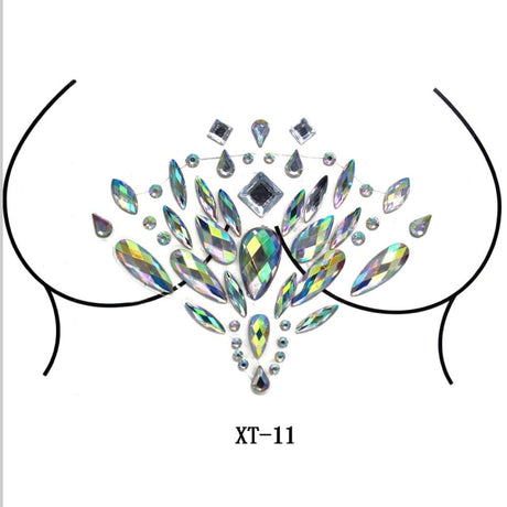 Party Ta-Tahs Chest Crystal Resin Stickers