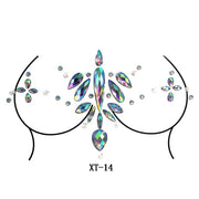 Party Ta-Tahs Chest Crystal Resin Stickers