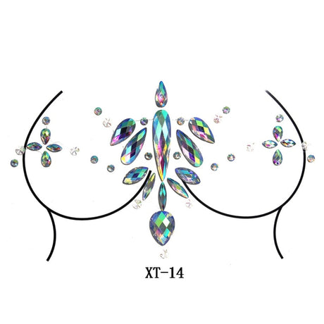 Party Ta-Tahs Chest Crystal Resin Stickers