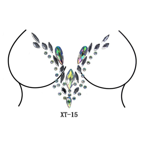 Party Ta-Tahs Chest Crystal Resin Stickers