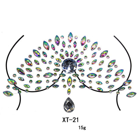 Party Ta-Tahs Chest Crystal Resin Stickers