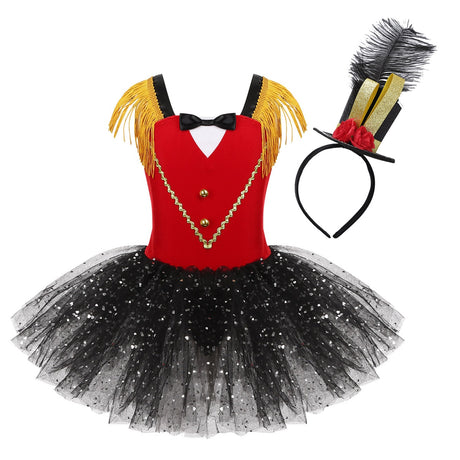 Girls Vintage Circus Ringmaster Tulle Tutu Costume