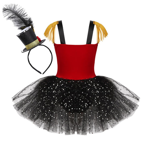 Girls Vintage Circus Ringmaster Tulle Tutu Costume