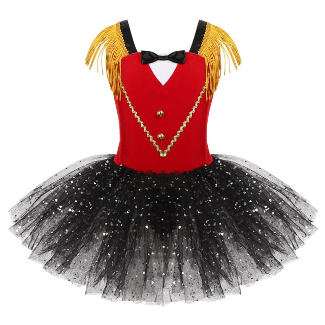 Girls Vintage Circus Ringmaster Tulle Tutu Costume