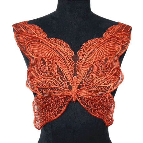 Butterfly Appliqués Mesh Lace Embroidered Trims DIY Decoration
