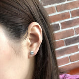 Flat Head Screw 925 Sterling Silver Stud Earrings