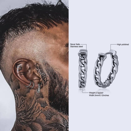 Small Huggie Hoop Earrings Mens Stainless Steel Earrings