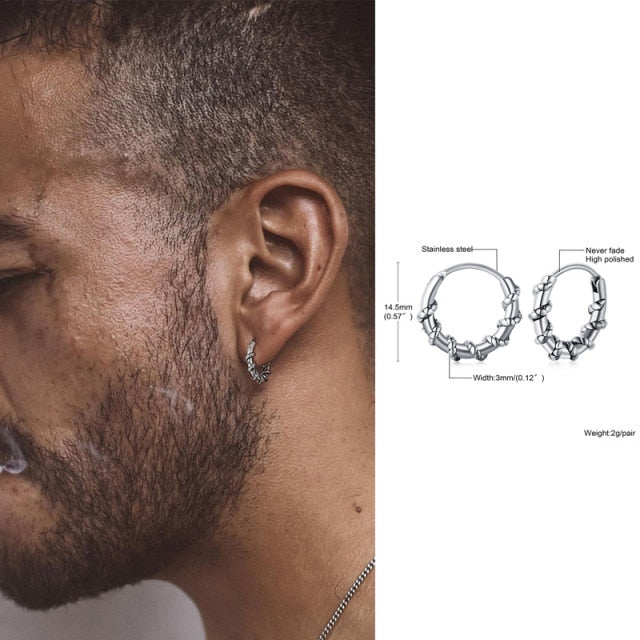 Small Huggie Hoop Earrings Mens Stainless Steel Earrings