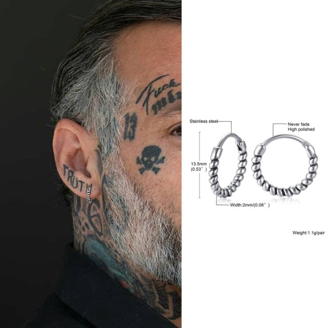 Small Huggie Hoop Earrings Mens Stainless Steel Earrings