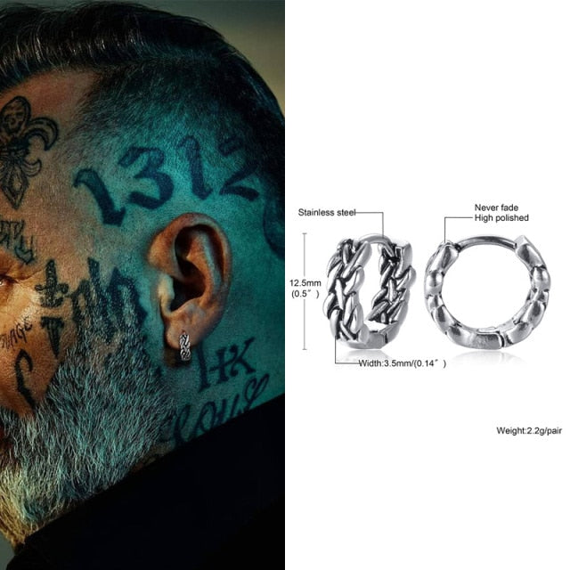 Small Huggie Hoop Earrings Mens Stainless Steel Earrings