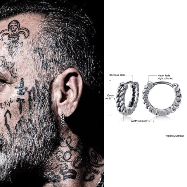 Small Huggie Hoop Earrings Mens Stainless Steel Earrings