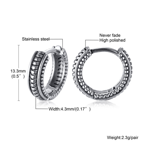 Small Huggie Hoop Earrings Mens Stainless Steel Earrings