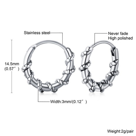 Small Huggie Hoop Earrings Mens Stainless Steel Earrings