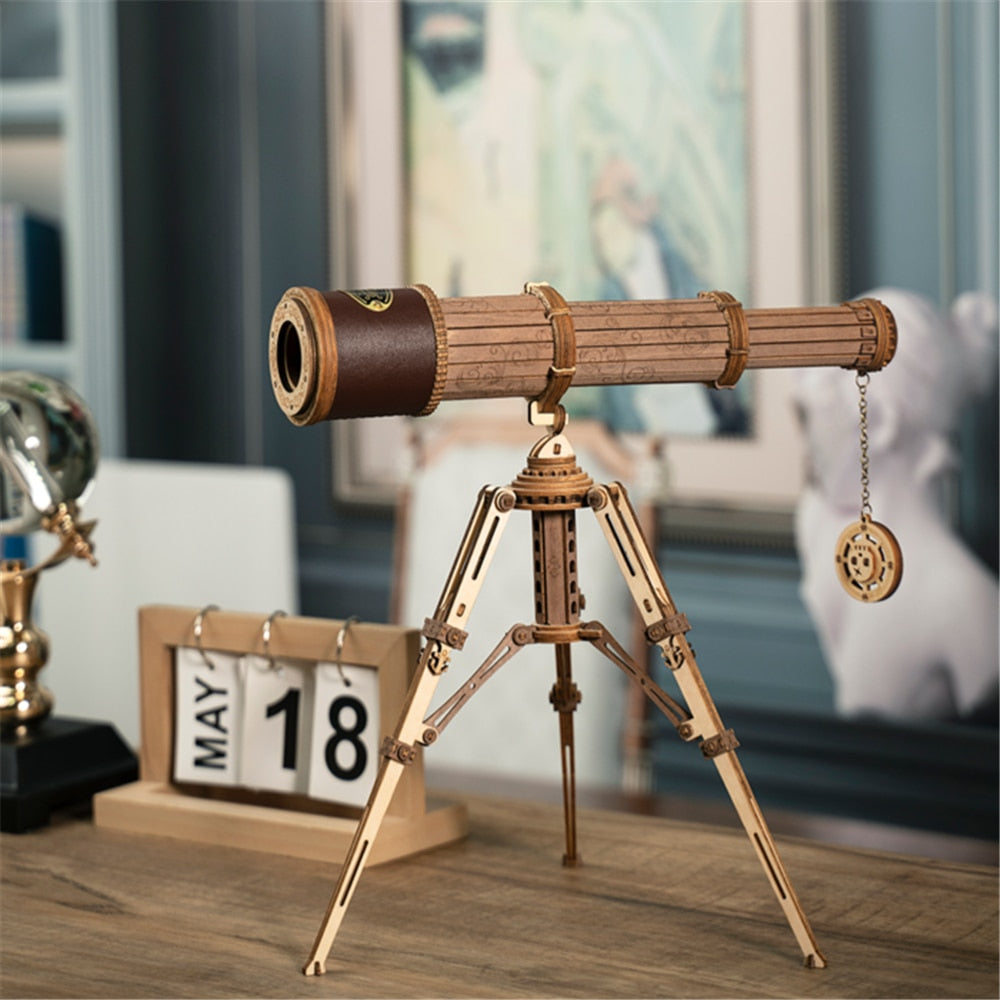 DIY 314pcs Telescopic Monocular Telescope Wooden Model Building Kits
