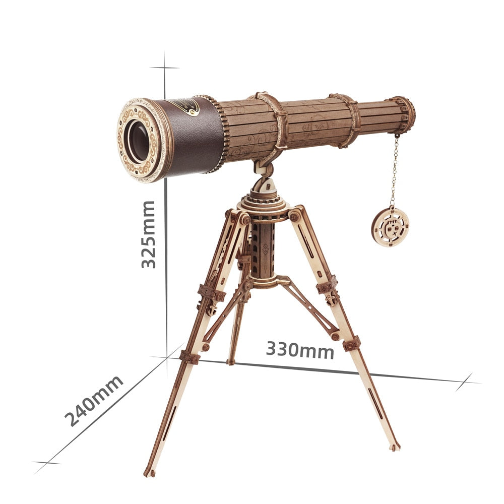 DIY 314pcs Telescopic Monocular Telescope Wooden Model Building Kits