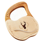 Mahogany Lyre Harp 21 Metal Strings String Instrument