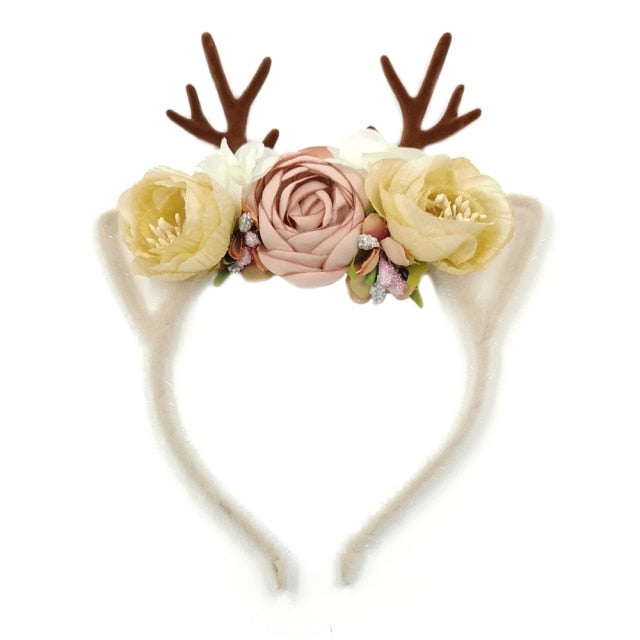 Christmas Reindeer Antler Baby Headbands Newborn Photography Props