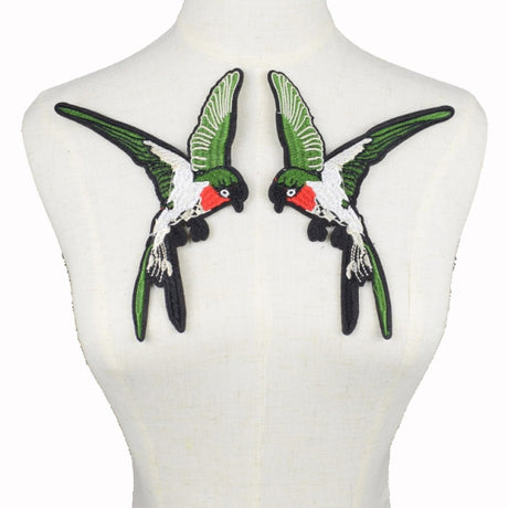 Pair Birds Embroidered Appliqués Iron-On Patches Phoenix/Flamingo/Swallows/etc