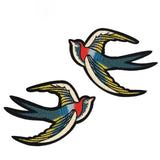 Pair Birds Embroidered Appliqués Iron-On Patches Phoenix/Flamingo/Swallows/etc