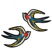 Pair Birds Embroidered Appliqués Iron-On Patches Phoenix/Flamingo/Swallows/etc