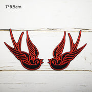 Pair Birds Embroidered Appliqués Iron-On Patches Phoenix/Flamingo/Swallows/etc