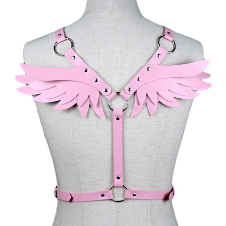 Angel Wing Leather Harness Cage Belts