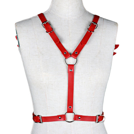 Angel Wing Leather Harness Cage Belts