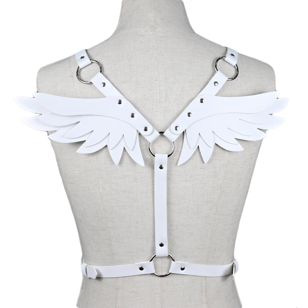 Angel Wing Leather Harness Cage Belts