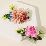 Two Floral Wreath Hair Combs