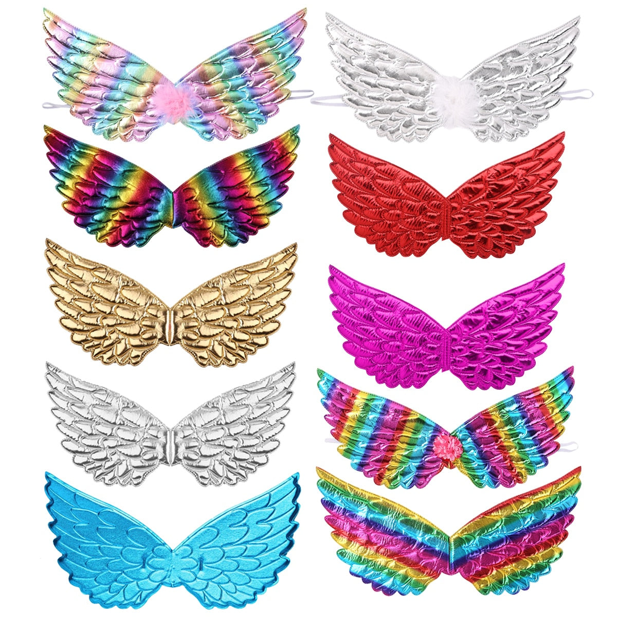 Shiny Metallic Angel Wings