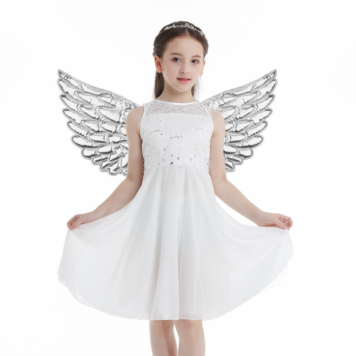 Shiny Metallic Angel Wings