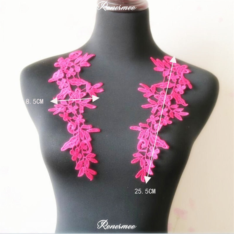 5Pairs/10pcs Lace Flower Appliqué Trims