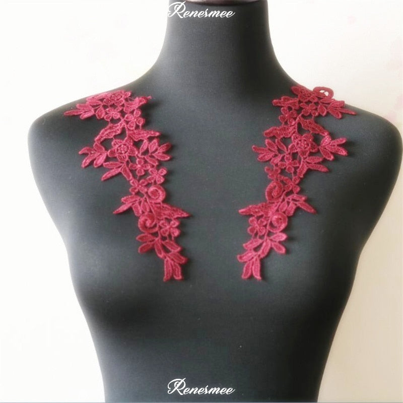 5Pairs/10pcs Lace Flower Appliqué Trims