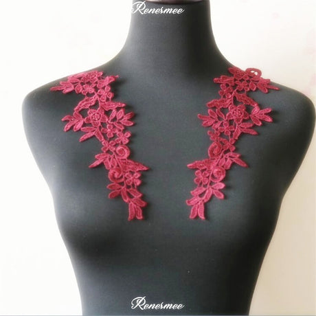 5Pairs/10pcs Lace Flower Appliqué Trims
