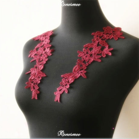 5Pairs/10pcs Lace Flower Appliqué Trims