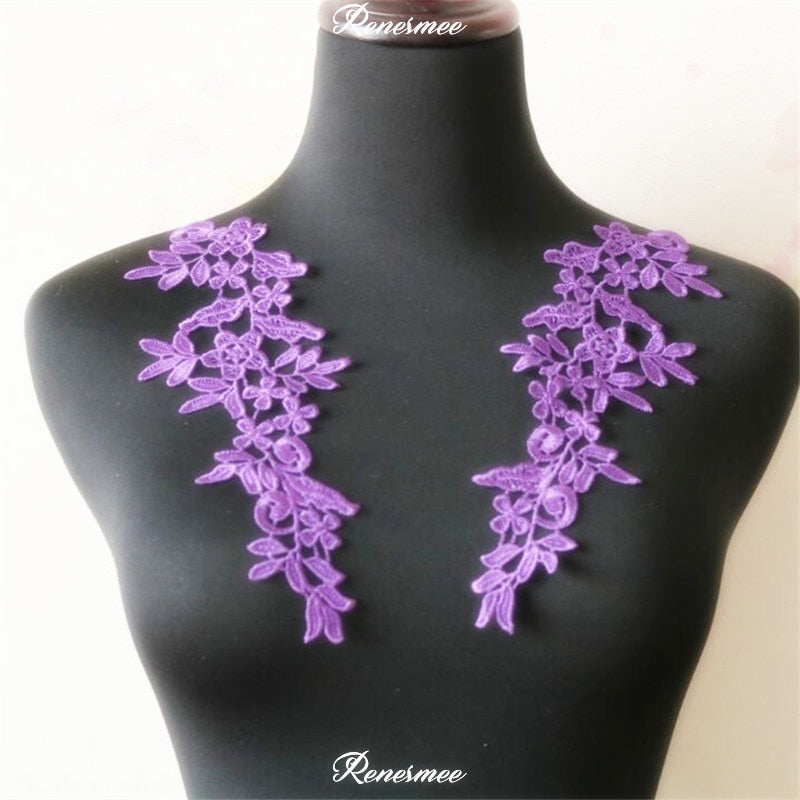 5Pairs/10pcs Lace Flower Appliqué Trims