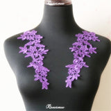 5Pairs/10pcs Lace Flower Appliqué Trims