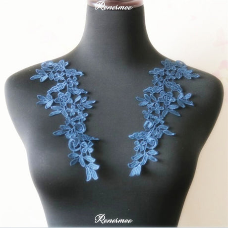 5Pairs/10pcs Lace Flower Appliqué Trims