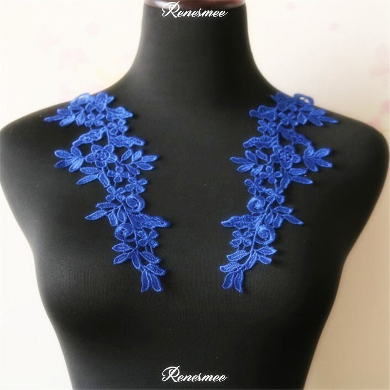 5Pairs/10pcs Lace Flower Appliqué Trims