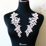 5Pairs/10pcs Lace Flower Appliqué Trims