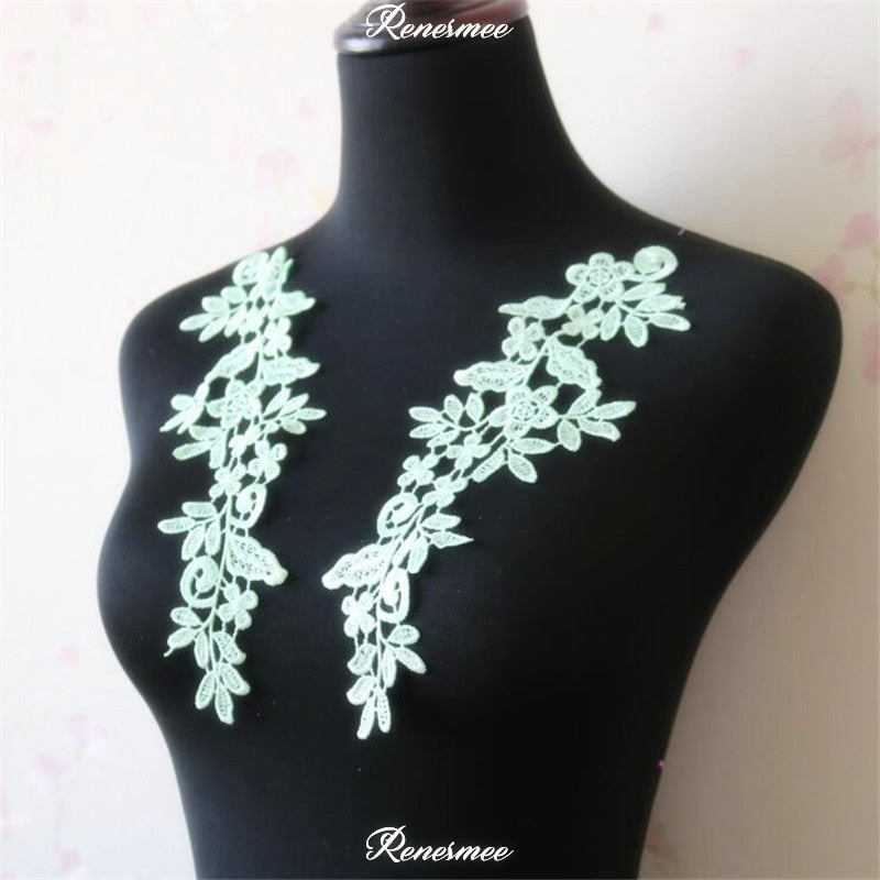 5Pairs/10pcs Lace Flower Appliqué Trims