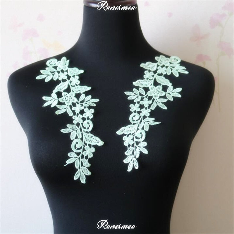 5Pairs/10pcs Lace Flower Appliqué Trims