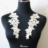 5Pairs/10pcs Lace Flower Appliqué Trims
