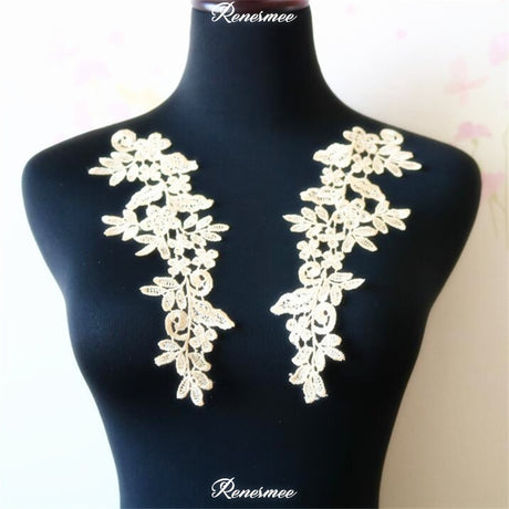 5Pairs/10pcs Lace Flower Appliqué Trims